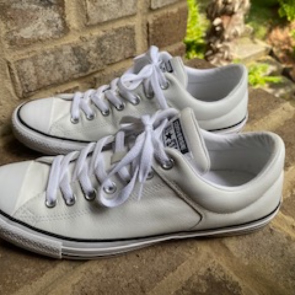 Converse white LEATHER men's sneaker 9.5 - Picture 6 of 6